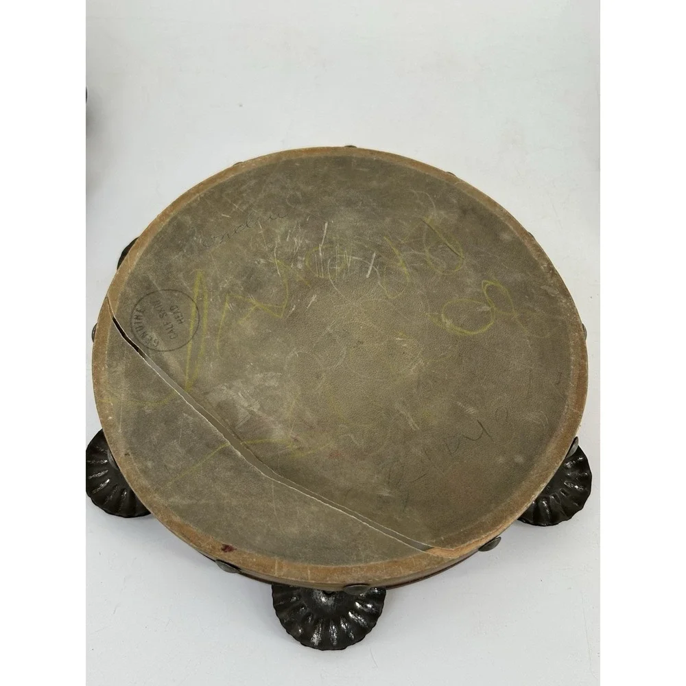 Vintage Rawhide Tambourine Lot Of 3 Calf Skin Head